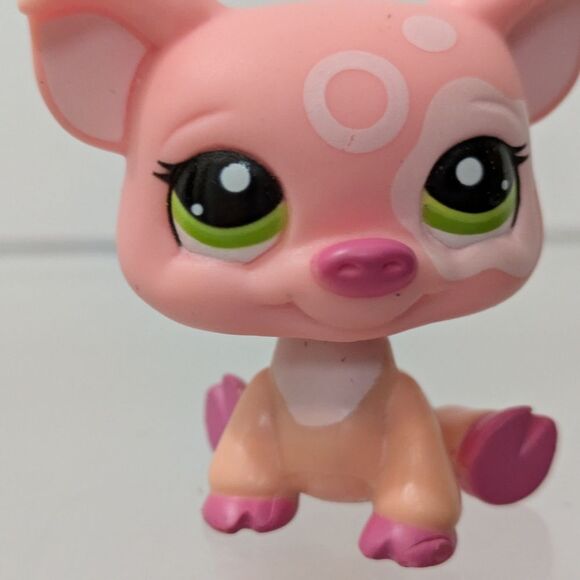 Littlest Pet Shop Pig #2205 Pink Peach Patch With Green Eyes LPS - Picture 3 of 9